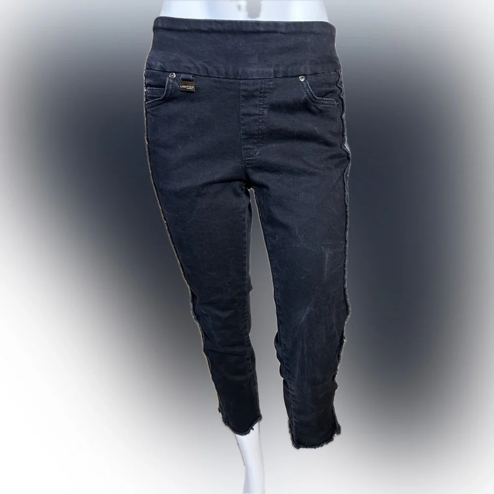 Lisette L Montreal Skinny Ankle Pull On Jeans With Side Ribbon Distressed‎ Style